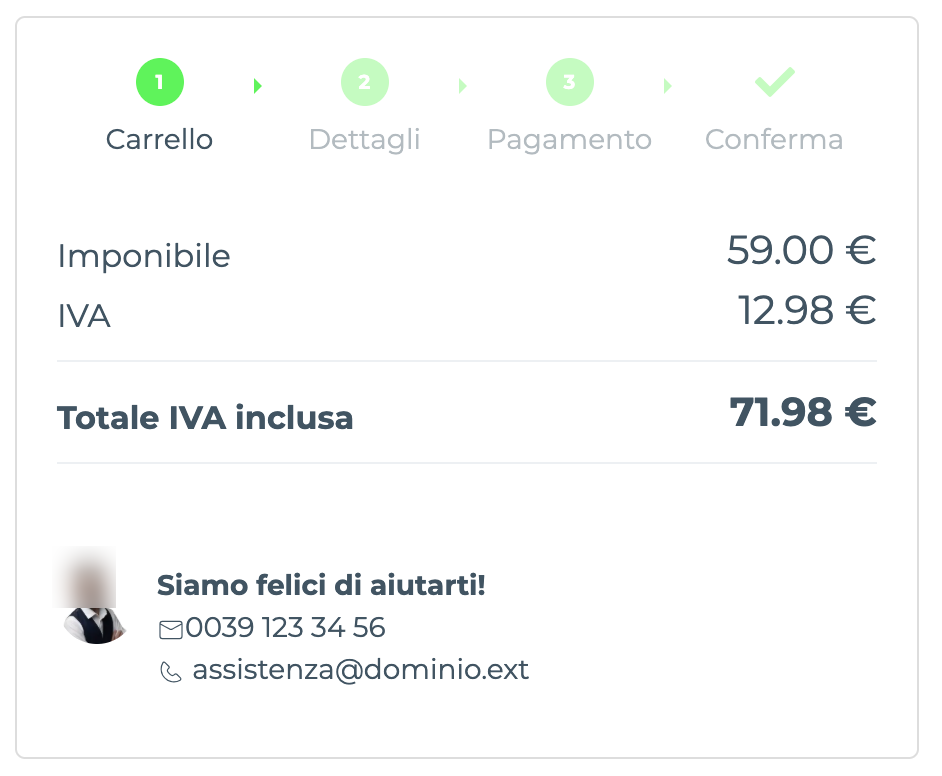 Reassurance: esempio di rassicurazione nel checkout di un sito web
