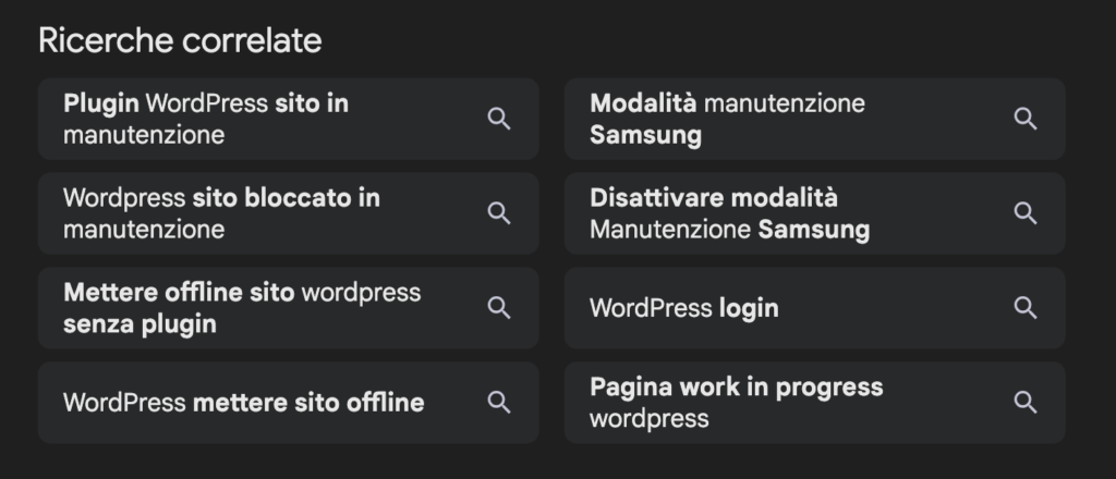 Come scegliere le parole chiave: ricerche correlate